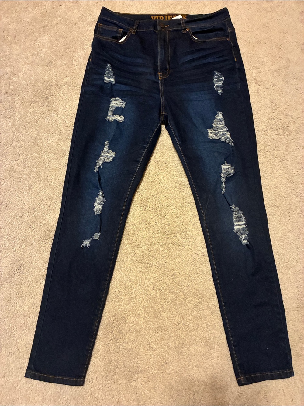 VIP Navy Ripped Skinny Jeans